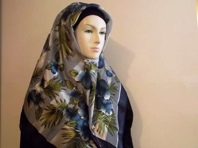 Spring Flower Satin Silk Turkish Hijab12